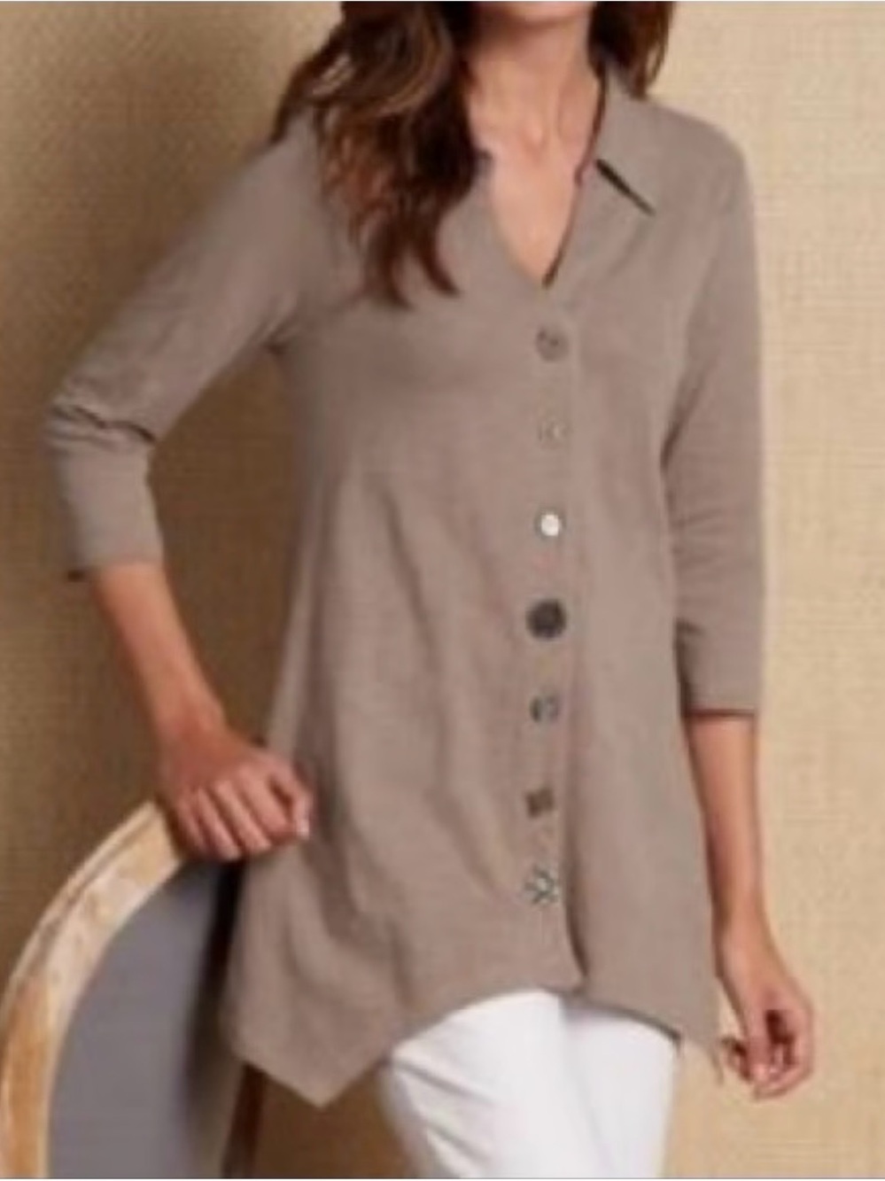 Soft Surroundings Danielle Button-Front Tunic XL